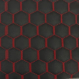 1 Yard Honeycomb Hexagon Quilted Foam Backed Faux Leather Vinyl Fabric