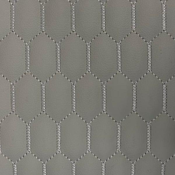 1 Yard Honeycomb Hexagon Quilted Foam Backed Faux Leather Vinyl Fabric