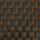 1 Yard Honeycomb Hexagon Quilted Foam Backed Faux Leather Vinyl Fabric