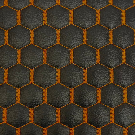 1 Yard Honeycomb Hexagon Quilted Foam Backed Faux Leather Vinyl Fabric