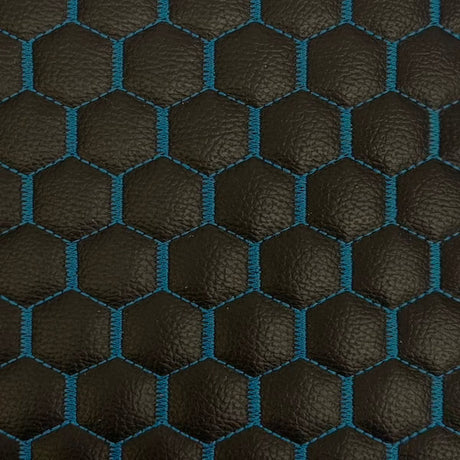 1 Yard Honeycomb Hexagon Quilted Foam Backed Faux Leather Vinyl Fabric