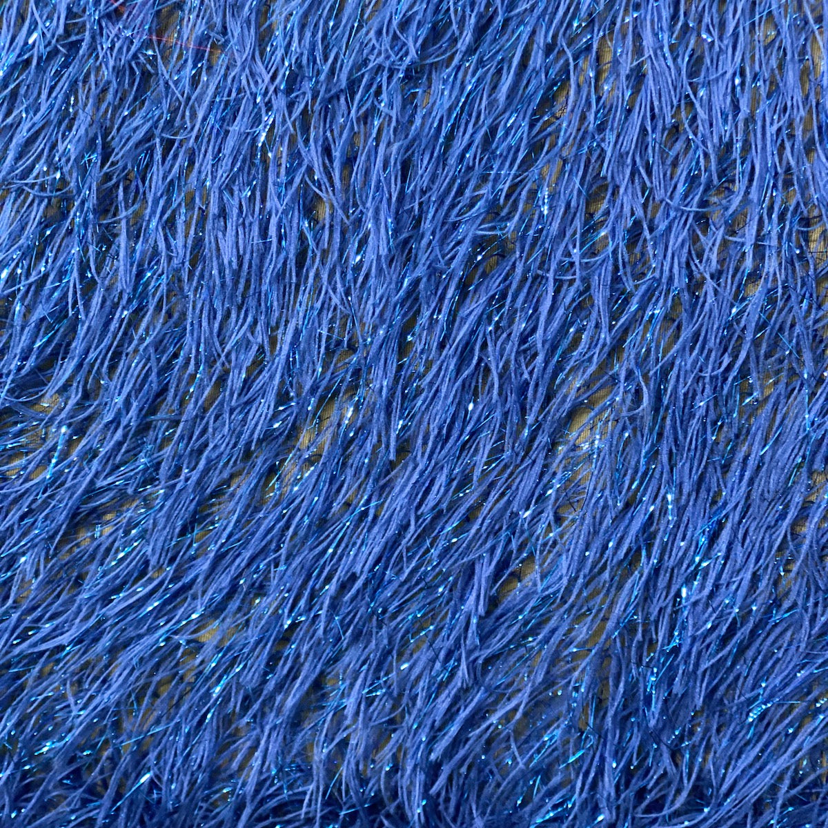 1 Yard Metallic Faux Fur Tinsel Ostrich Feather Fabric