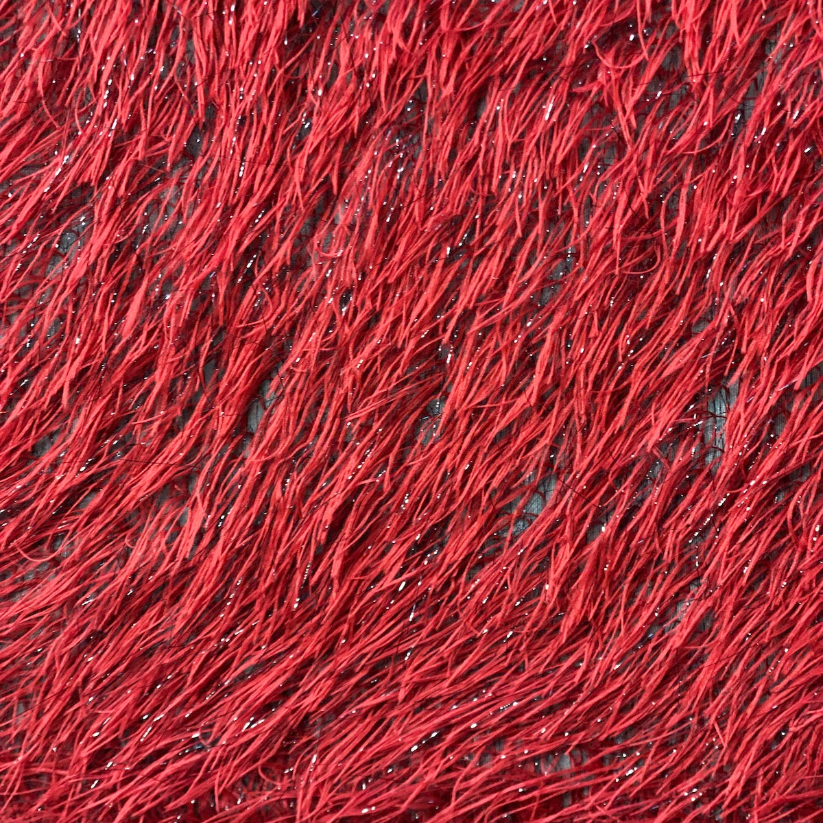 1 Yard Metallic Faux Fur Tinsel Ostrich Feather Fabric