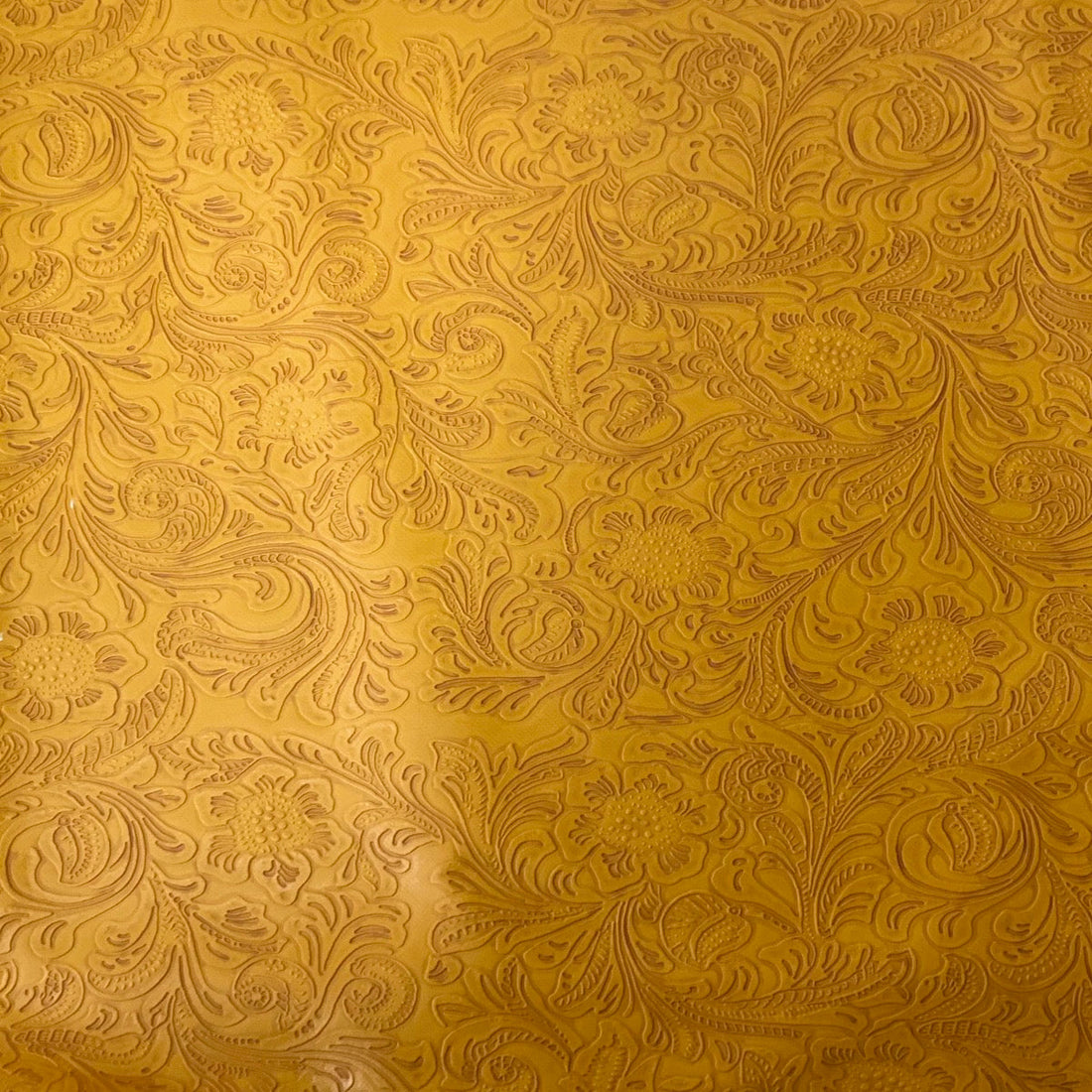 Floral Western Faux Leather PU Fabric 56” Wide Vinyl Material for Wallets, Crafts & Décor
