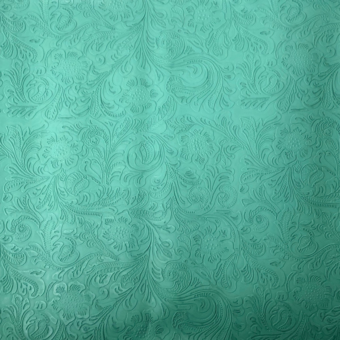 Floral Western Faux Leather PU Fabric 56” Wide Vinyl Material for Wallets, Crafts & Décor