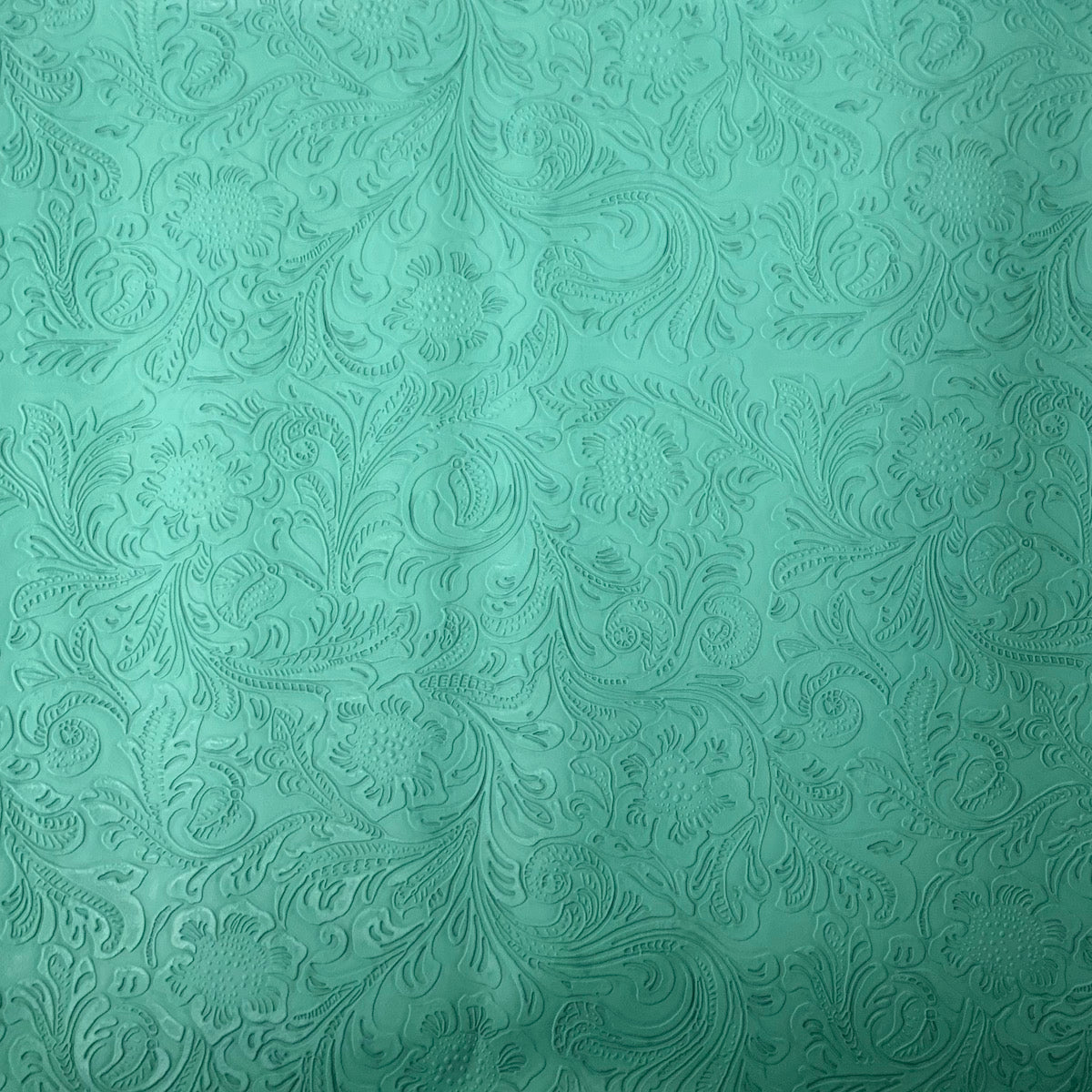 1 Yard Western Floral PU Faux Leather Vinyl Fabric 100% Polyurethane