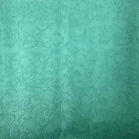 1 Yard Western Floral PU Faux Leather Vinyl Fabric 100% Polyurethane