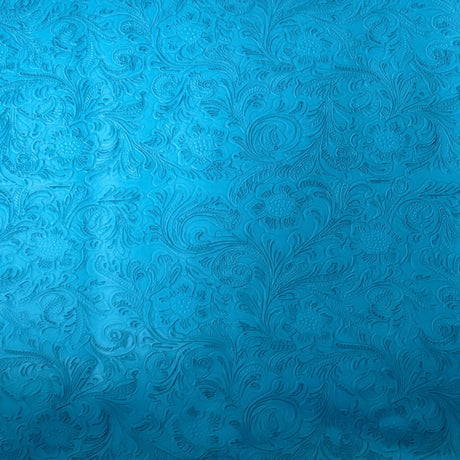 1 Yard Western Floral PU Faux Leather Vinyl Fabric 100% Polyurethane