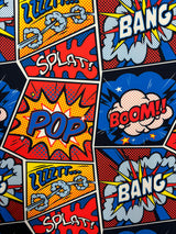 1 Yard Comic Book Print Spandex Fabric, Four Way Stretch for Costumes and Activewear 58"/60" Width