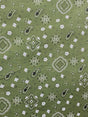 Paisley Bandanna Olive Poly Cotton Fabric - Olive Paisley Bandanna Print, 59/60" Width (1 Yard)