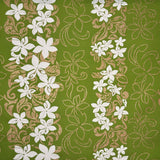 1 Yard 100% Polyester Tiare Garden Glitter Fabric with Plumeria Flowers 36" Cut
