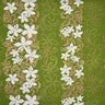 1 Yard 100% Polyester Tiare Garden Glitter Fabric with Plumeria Flowers 36" Cut