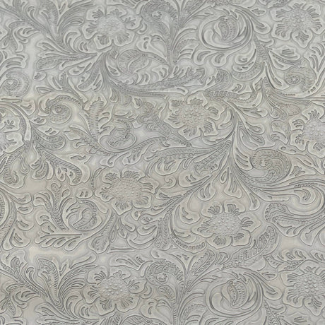 1 Yard Western Floral PU Faux Leather Vinyl Fabric 100% Polyurethane