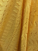 Yellow Medium Eyelet Polyester Cotton Fabric - Yellow, Solid, 41"-42" Width