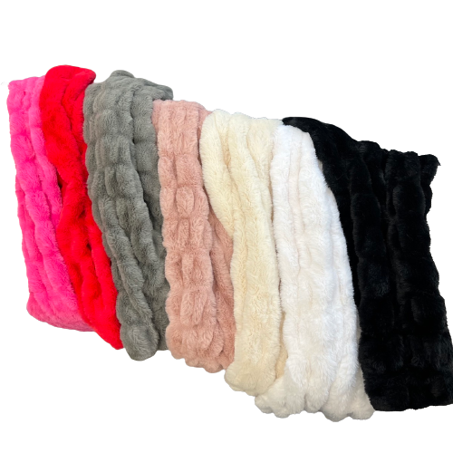 1 Yard Luxurious Ruched Chinchilla Stretch Faux Fur Fabric 60" Width