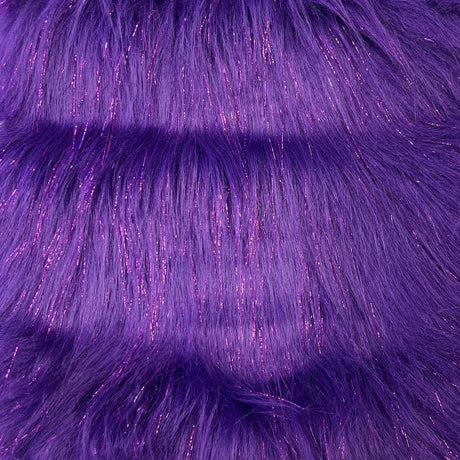 1 Yard 60" Sparkly Tinsel Faux Fur Fabric Shaggy Long Pile Glitter Fur for Costumes & Crafts