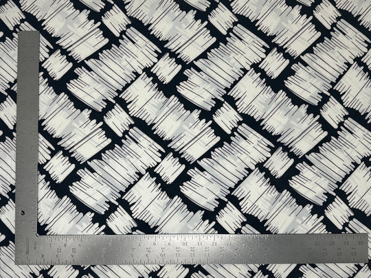 1 Yard ITY Knit Geometric Fabric – Lightweight Stretch Fabric with Bold Print for Apparel Projects 58" 60" Width