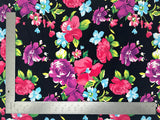 1 Yard ITY Knit Floral Print Fabric Soft Draping Stretch for Dresses Tops Skirts 58 Inches Width