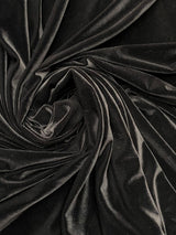Black Stretch Velvet Fabric - Black, 58"-60" Width (1 Yard)