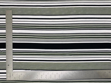 1 Yard Liverpool Knit Horizontal Multicolor Stripe Fabric for Apparel and Crafts – 58–60 Inches Wide