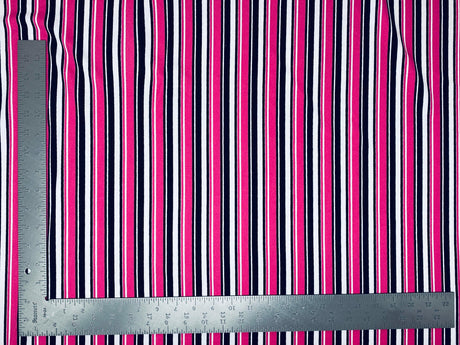 1 Yard Techno Crepe Knit Multicolor Stripe Print Fabric Lightweight Stretch 60 Inch Width