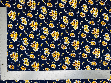 1 Yard Liverpool Knit Floral Print Fabric for Dresses, Tops, and Crafts – 58–60 Inches Wide