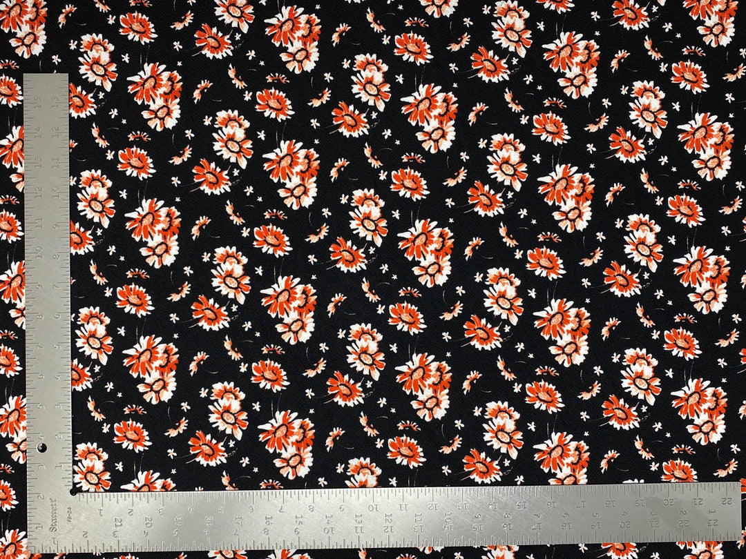 1 Yard Liverpool Knit Floral Print Fabric for Dresses, Tops, and Crafts – 58–60 Inches Wide