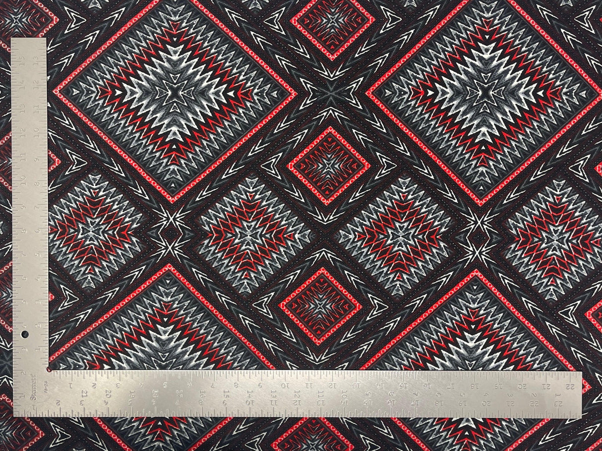 1 yard Liverpool knit geometric print fabric stretchy crepe for dresses tops skirts and jackets 60 inches