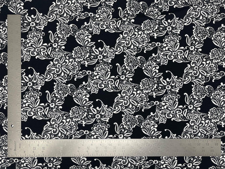 1 yard Liverpool knit floral print fabric with stretch for dresses tops skirts blouses 60 inches wide