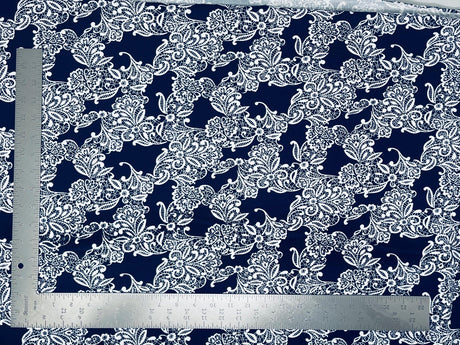 1 yard Liverpool knit floral print fabric with stretch for dresses tops skirts blouses 60 inches wide