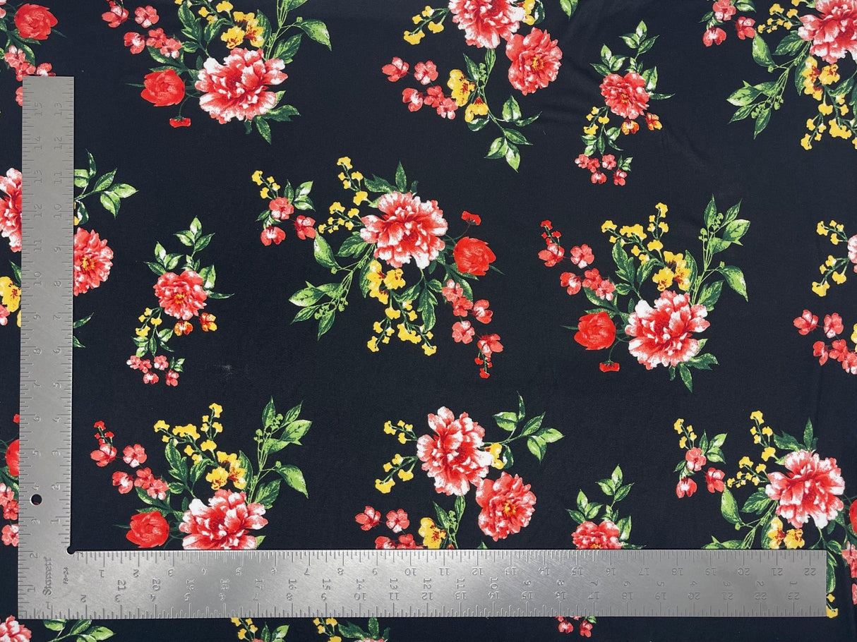 1 yard DTY floral brushed knit fabric soft double sided stretch for tops skirts dresses 60 inches wide