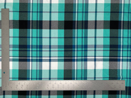 1 yard Liverpool plaid print knit fabric soft stretch material for skirts dresses tops 60 inches wide