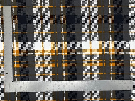 1 yard Liverpool plaid print knit fabric soft stretch material for skirts dresses tops 60 inches wide