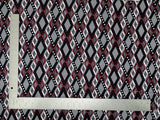 1 Yard Geometric Liverpool Knit Fabric – 60" Wide Stretch Crepe for Bold, Tailored Creations