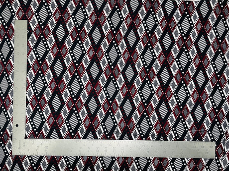 1 Yard Geometric Liverpool Knit Fabric – 60" Wide Stretch Crepe for Bold, Tailored Creations
