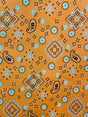 Paisley Bandanna Tangerine Poly Cotton Fabric - Tangerine Paisley Bandanna, 59/60" Width (1 Yard)