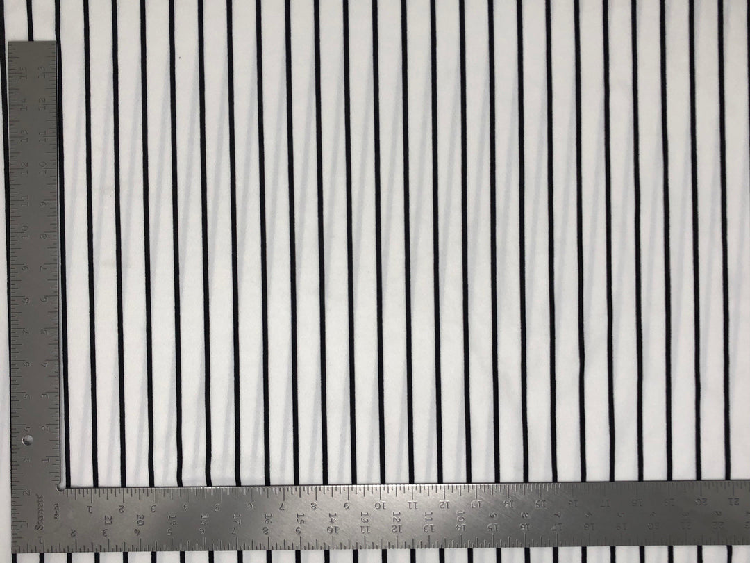 1 Yard Techno Crepe Knit Vertical Summer Stripe Print Fabric Lightweight Stretch 60 Inch Width