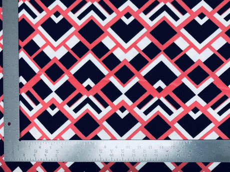 1 Yard Liverpool Knit Geometric Print Stretch Fabric Medium Weight for Dresses, Pants, and Tops 58 60 Inch