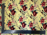 1 Yard Soft ITY Knit Floral Print Fabric For Dresses Tops Skirts Apparel Projects 60 Inch Wide