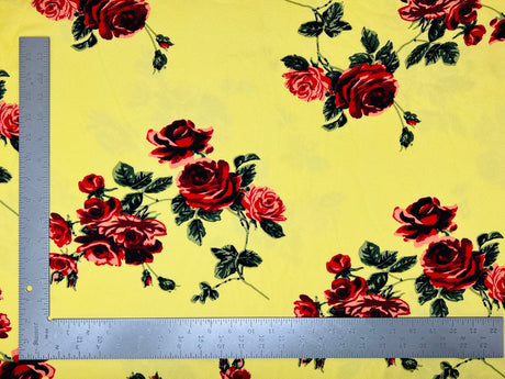 1 Yard Floral Liverpool Knit Fabric for Dresses, Tops, Skirts, Blouses Stretchy 58 Inch Material