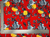 1 Yard Liverpool Knit Floral Fabric – Stretch Textured Crepe for Dresses, Tops, Skirts – 58 Inch
