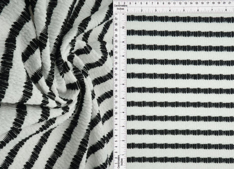 1 Yard Bubble Jacquard Stripe Fabric Stretch Polyester Spandex 54/55 Inches Wide