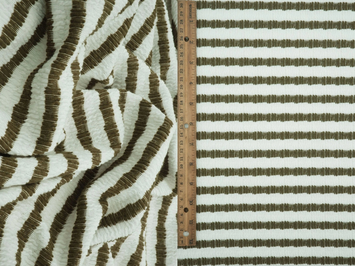 1 Yard Bubble Jacquard Stripe Fabric Stretch Polyester Spandex 54/55 Inches Wide