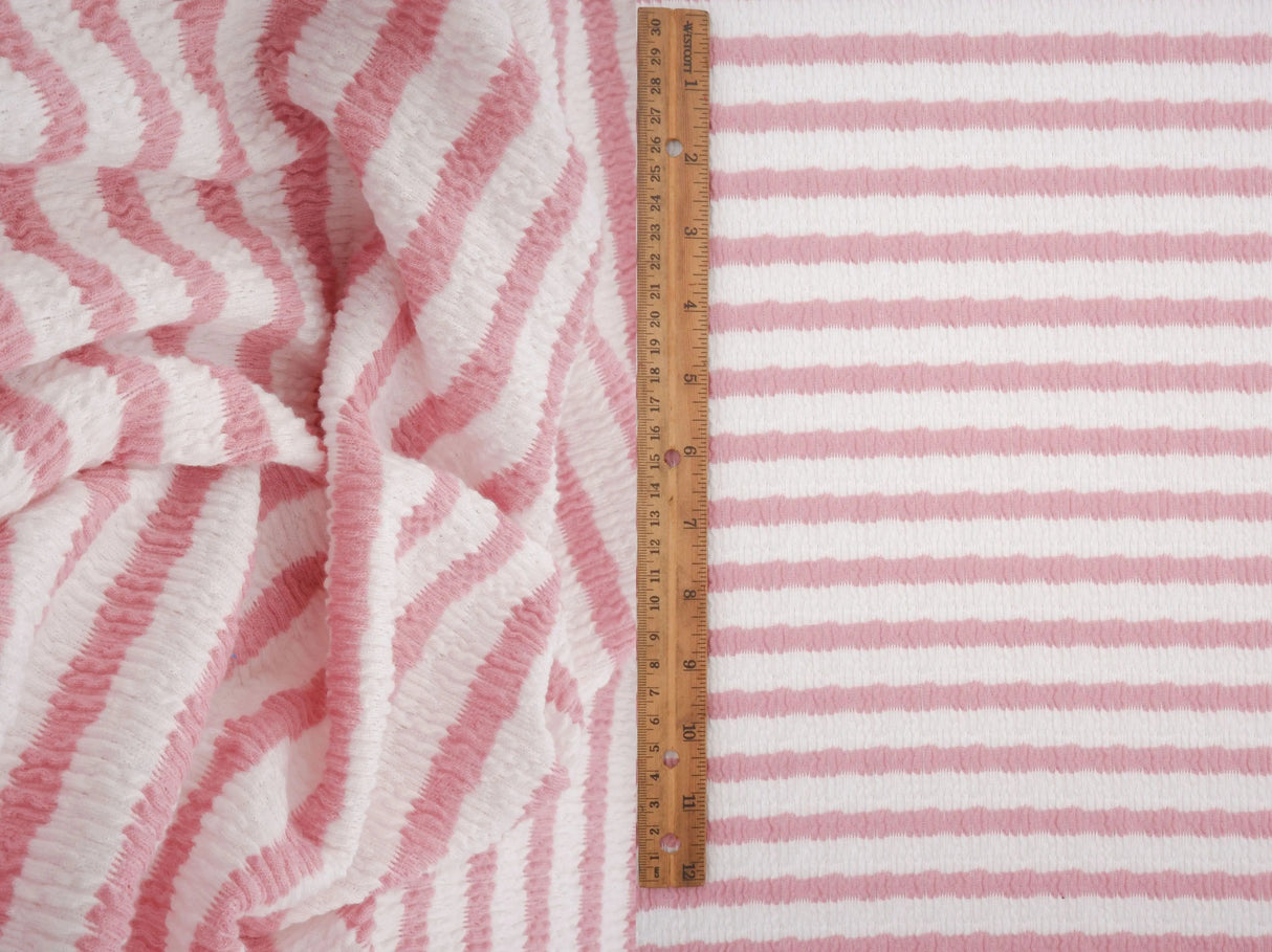 1 Yard Bubble Jacquard Stripe Fabric 230 GSM Polyester Spandex Blend 54/55" Width