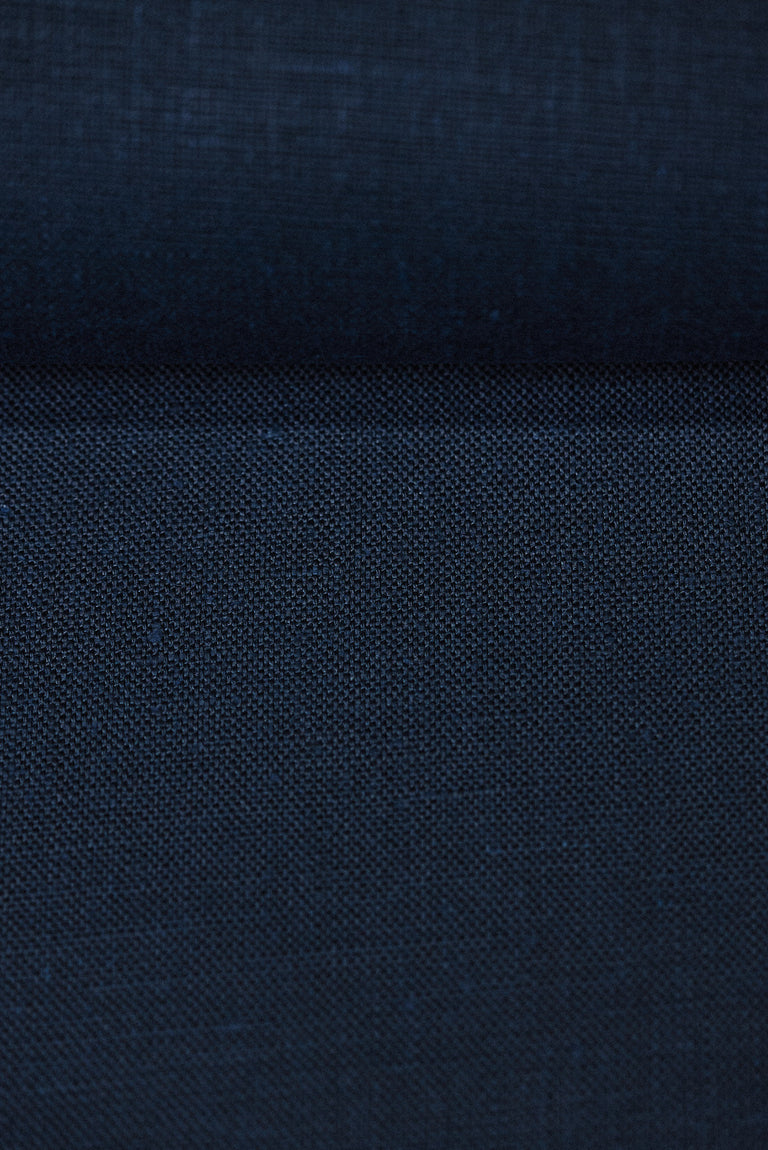 1 Yard Solid Navy Heavyweight Pure Linen Canvas Fabric 10.5 oz Softened 58 Inches Wide