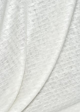 1 Yard Snow White Interwoven Squares Linen Durable Apparel Fabric 56" Width