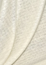 1 Yard Ivory Interwoven Squares Linen Soft Home Decor Fabric 56" Width