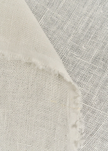 1 Yard Ivory Heavyweight Linen Gauze Fabric Washed or Flat 53 to 60 Inches Wide for Sewing and Draping
