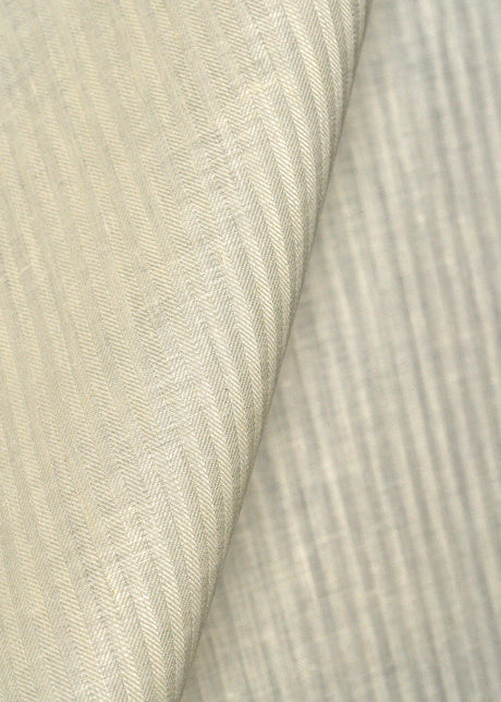 1 Yard Ivory Pure Linen Herringbone Fabric Midweight Woven 60 Inch Width