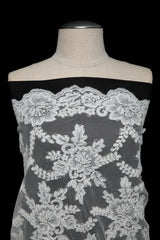 1 Yard Elegant Re-Embroidery Lace Fabric with Cord,52"/54" Wide Exquisite Design
